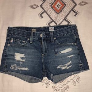 Destroyed denim shorts